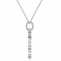Map of Africa Pendant Necklace 14K White Gold