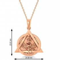 Dentistry Symbol Pendant Necklace 14k Rose Gold