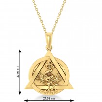 Dentistry Symbol Pendant Necklace 14k Yellow Gold