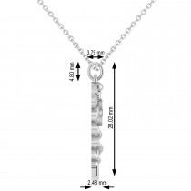 Caduceus Doctor of Dental Surgery Symbol Pendant Necklace 14k White Gold