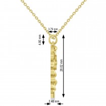Caduceus Doctor of Dental Surgery Symbol Pendant Necklace 14k Yellow Gold