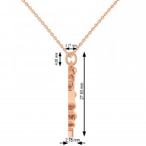 Caduceus Dental Hygienist Pendant Necklace 14k Rose Gold