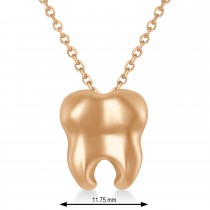 Tooth Pendant Necklace 14k Rose Gold