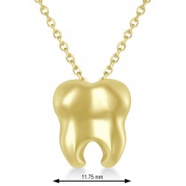 Tooth Pendant Necklace 14k Yellow Gold