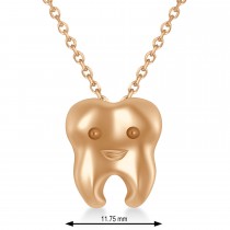 Smiling Tooth Pendant Necklace 14k Rose Gold