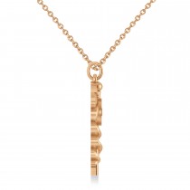 Caduceus Registered Dental Hygienist Pendant Necklace 14k Rose Gold