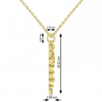 Caduceus Registered Dental Hygienist Pendant Necklace 14k Yellow Gold