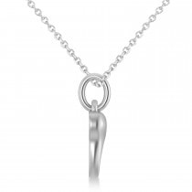 Molar Tooth Pendant Necklace 14k White Gold