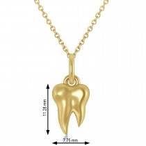 Molar Tooth Pendant Necklace 14k Yellow Gold