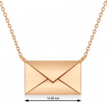 Engravable Love Letter Envelope Pendant Necklace 14k Rose Gold