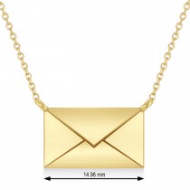 Engravable Love Letter Envelope Pendant Necklace 14k Yellow Gold