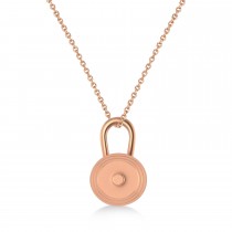 Dumbbell Charm Men's Pendant Necklace 14K Rose Gold