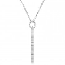Tiger Shaped Charm Pendant Necklace 14k White Gold