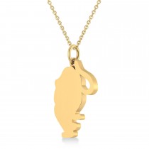 Tiger Shaped Charm Pendant Necklace 14k Yellow Gold