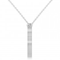 Tiger's Face Shaped Charm Pendant Necklace 14k White Gold