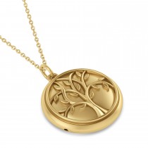 Tree of Life Locket Necklace 14k Yellow Gold