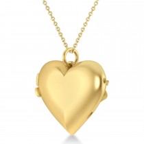 Flower Adorned Mom Heart Locket Necklace 14k Yellow Gold