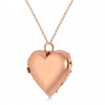 Heart with Cross Locket Pendant Necklace 14K Rose Gold