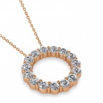 Diamond Circle of Life Pendant Necklace 14k Rose Gold (3.75ct)