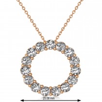 Lab Grown Diamond Circle of Life Pendant Necklace 14k Rose Gold (3.75ct)