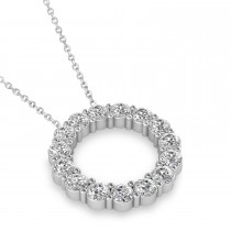 Lab Grown Diamond Circle of Life Pendant Necklace 14k White Gold (3.75ct)