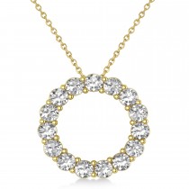Lab Grown Diamond Circle of Life Pendant Necklace 14k Yellow Gold (3.75ct)