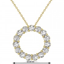 Moissanite Circle of Life Pendant Necklace 14k Yellow Gold (3.75ct)