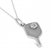 Pickleball Paddle Pendant Necklace in Sterling Silver