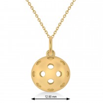 Pickleball Pendant Necklace 14k Yellow Gold