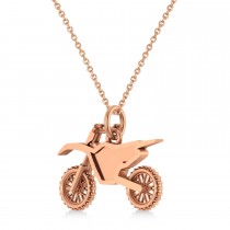 Motorcycle Charm Men's Pendant Necklace 14K Rose Gold