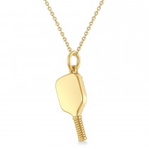 Diamond Pickleball Paddle Pendant Necklace 18k Yellow Gold (0.24ct)