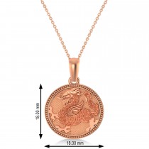 Dragon Zodiac Pendant Necklace 14K Rose Gold