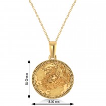 Dragon Zodiac Pendant Necklace 14K Yellow Gold