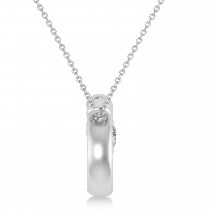 Tennis Racket with Diamond Ball Pendant Necklace in Sterling Silver (0.05ct)