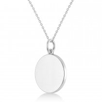 Weight Plate Charm Men's Pendant Necklace 14K White Gold