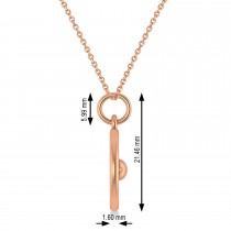 Dumbbell Disc Charm Men's Pendant Necklace 14K Rose Gold