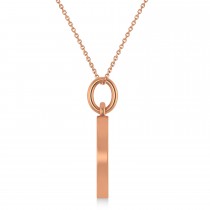 Peace Symbol Charm Pendant Necklace 14K Rose Gold