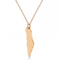 Diamond Accented Israel Map Pendant Necklace 14K Rose Gold (0.37ct)