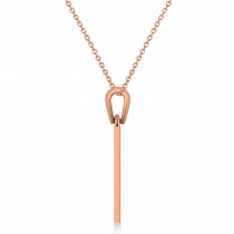 Israel Flag with Star of David Pendant Necklace 14K Rose Gold