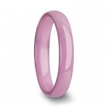 Domed Pink Ceramic Ring (4MM)