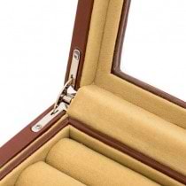 Thirty-six Pair Cufflinks Storage Case Brown Leather
