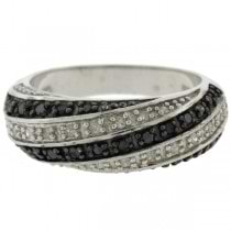 0.33ct Silver Black & White Diamond Ring