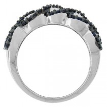 0.50ct Diamond & 0.75ct Blue Sapphire 14k White Gold Ring