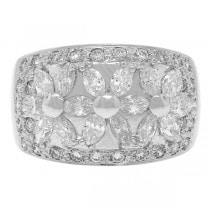 1.75ct 18k White Gold Diamond Flower Lady's Ring