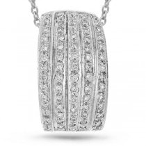 0.65ct 14k White Gold Diamond Pendant Necklace