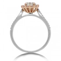 1.14ct 14k Two-tone Rose Gold Round Brilliant Diamond Enagement Ring