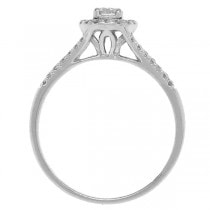 0.20ct Round Brilliant Center and 0.29ct Side 14k White Gold Diamond Engagement Ring