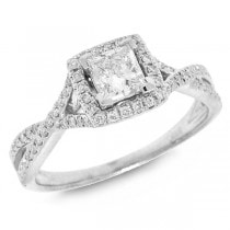 0.63ct 14k White Gold Princess Cut Diamond Engagement Ring