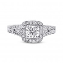 1.02ct 14k White Gold GIA Certified Radiant Cut Diamond Engagement Ring