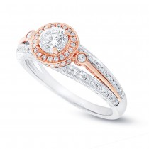 0.50ct Round Brilliant Center and 0.26ct Side 14k Two-tone Rose Gold Diamond Engagement Ring